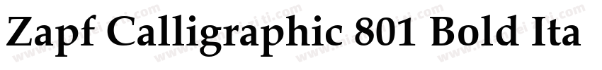 Zapf Calligraphic 801 Bold Italic BT字体转换